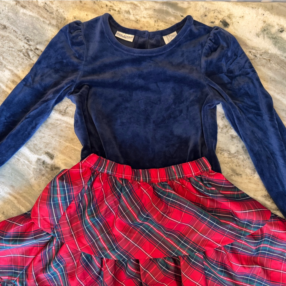 Max Studio Blue Velvet Top
